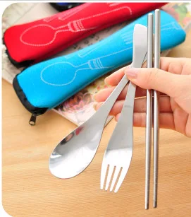 

Juegos De Vajillas Lunch Box for Kids Lancheira Pcs/set Fork Spoon Travel Stainless Steel Tableware Portable Camping Bag Picnic