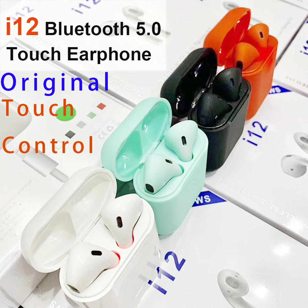 

handsfree bluetooth car kit I12 TWS Wireless Earphones Hands-free touch control for car driving sport music mp3