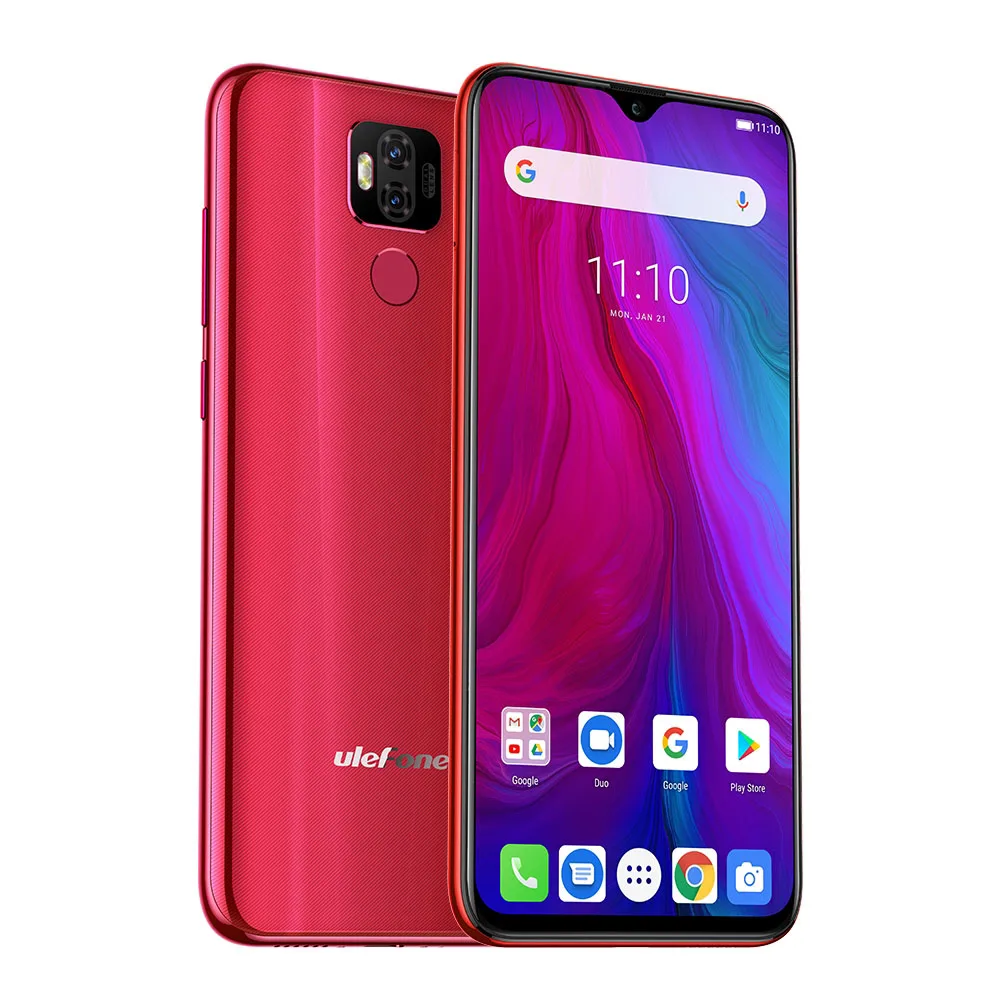 Мобильный телефон Ulefone power 6, Android 9,0, 6,3 дюймов, FHD Helio P35, четыре ядра, 4 Гб+ 64 ГБ, 16 МП, распознавание лица, gps, позиционирование, 4G, смартфон, 6350 мАч - Цвет: Красный