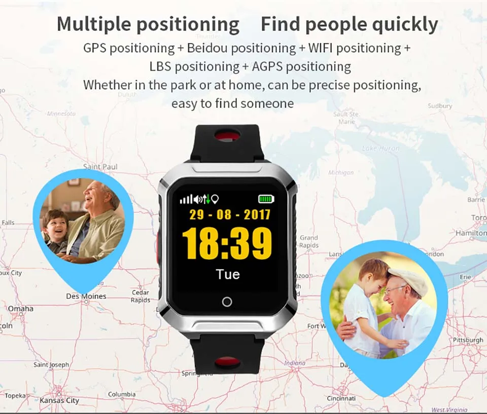 VJOYCAR GPS Смарт часы Android IOS сенсорный экран телефонный звонок GSM локатор пульса и