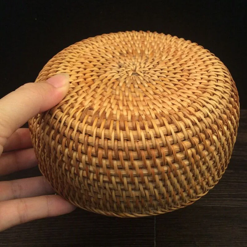 Home Organization rattan storage basket table rattan fruit basket handmade Candy snacks dried fruit nut bowls food sundries tray