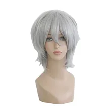 MCOSER 30 см короткий синтетический серебристо-серый цвет косплей парик Высокая температура волокно WIG-086A