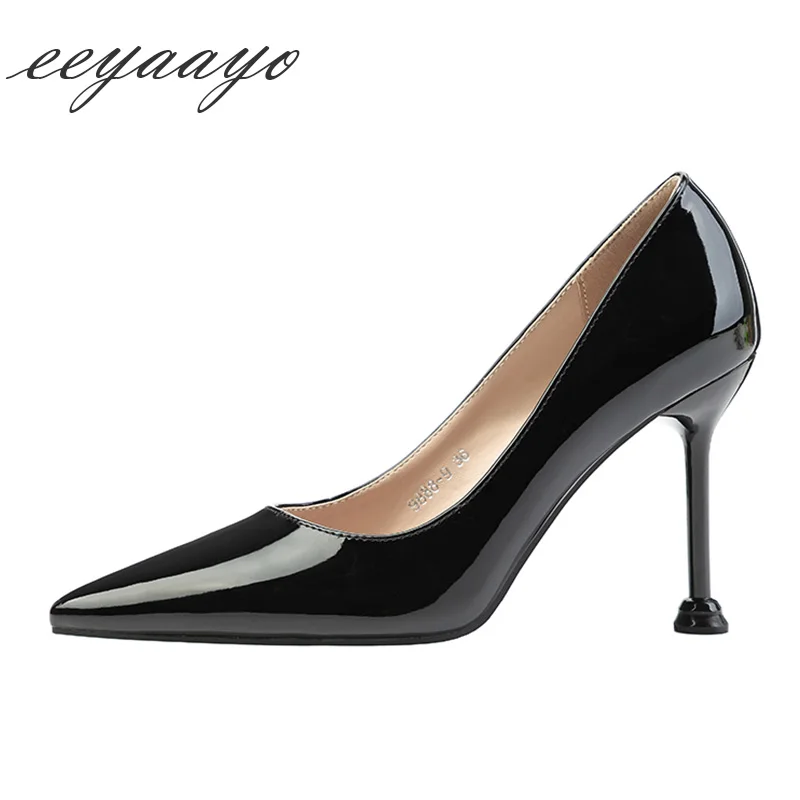 2019 New Spring/Autumn Women Pumps High Thin Heel Pointed Toe Shallow Fashion Sexy Ladies Women Shoes Black High Heels Pumps    