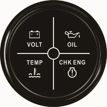 

ELING 2" 4LED Alarm Gauge Meter 9~32V Volt/Oil/Water Temp/Check Engine 4 LED Alarm Indicator Gauge fit Car Boat With Backlight