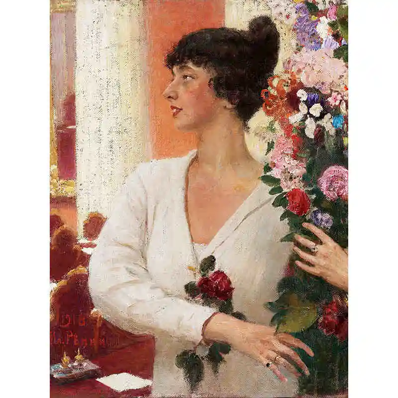 Ilya Repin Bright girl and flower