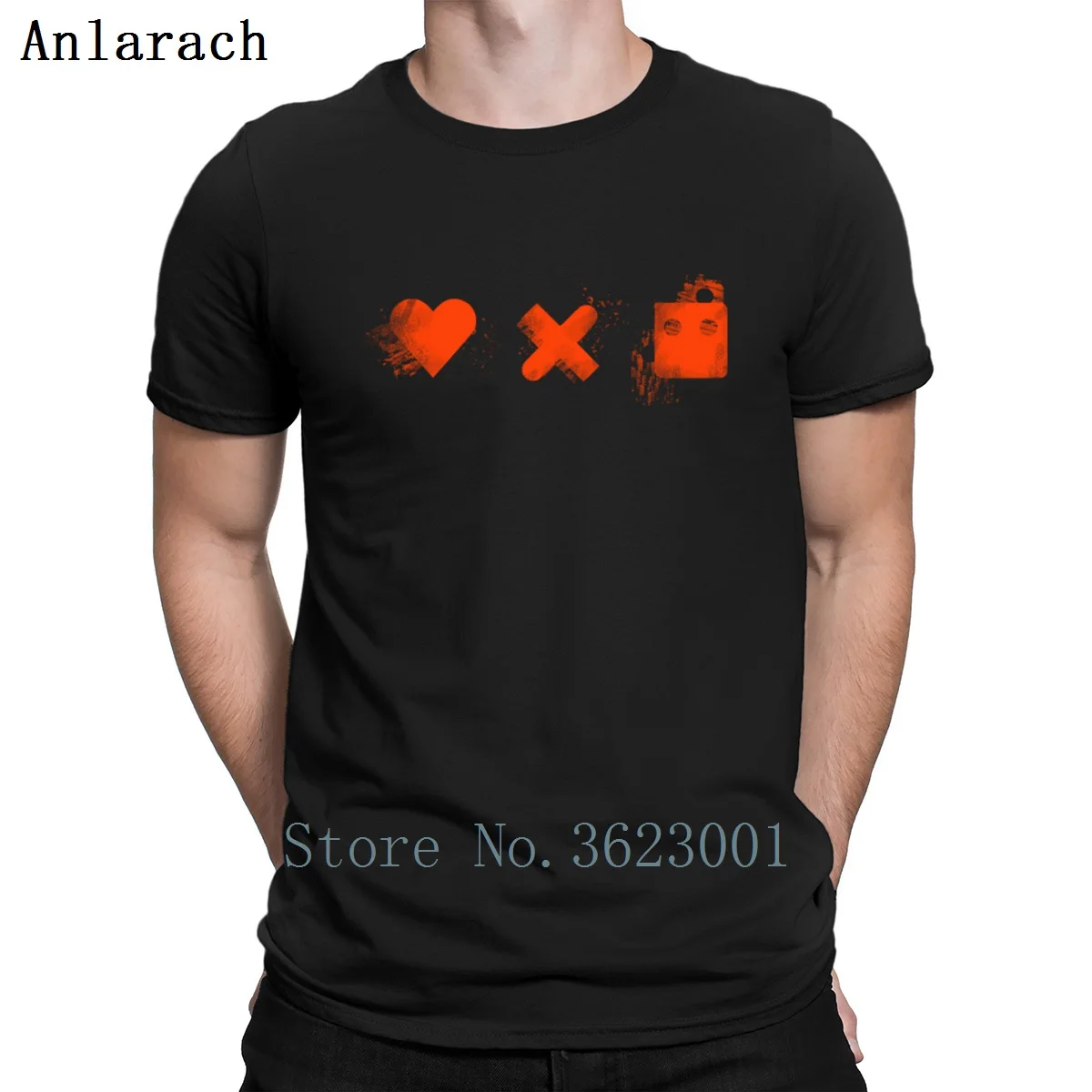 

Funny Love Death Robots T Shirt Anti-Wrinkle Natural Spring Funny Round Neck Clothes Design Cotton T-Shirt