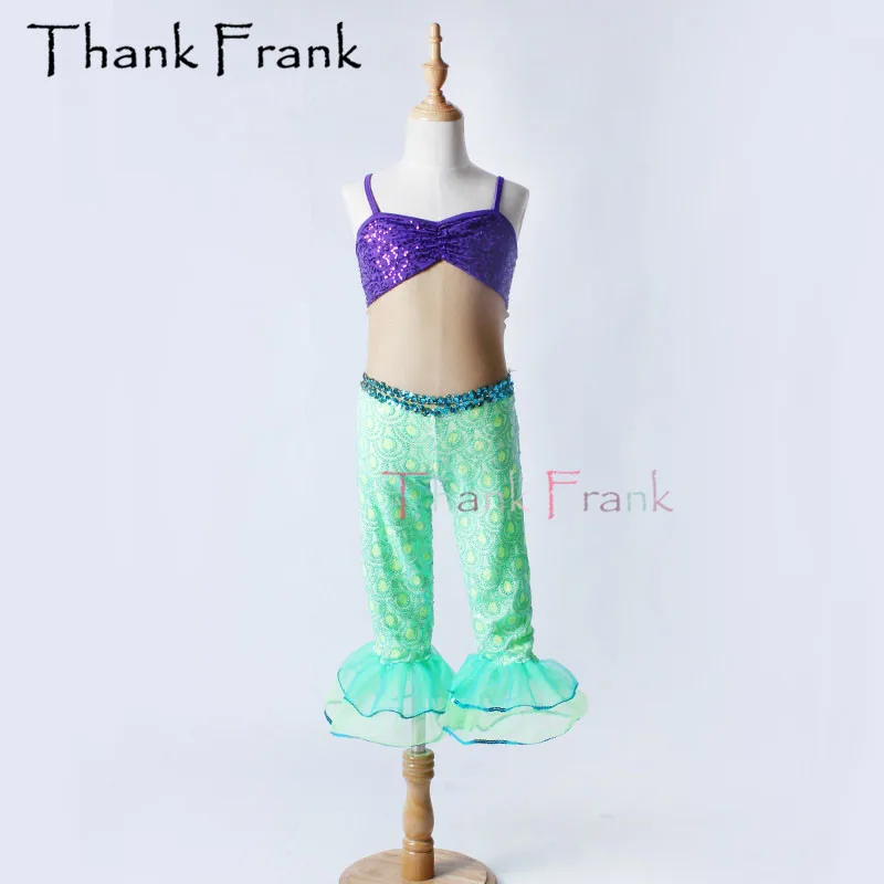 

Mermaid Camisole Sequin Jazz Dance Costume With An Attached Flared Pants Modern Dancewear C202