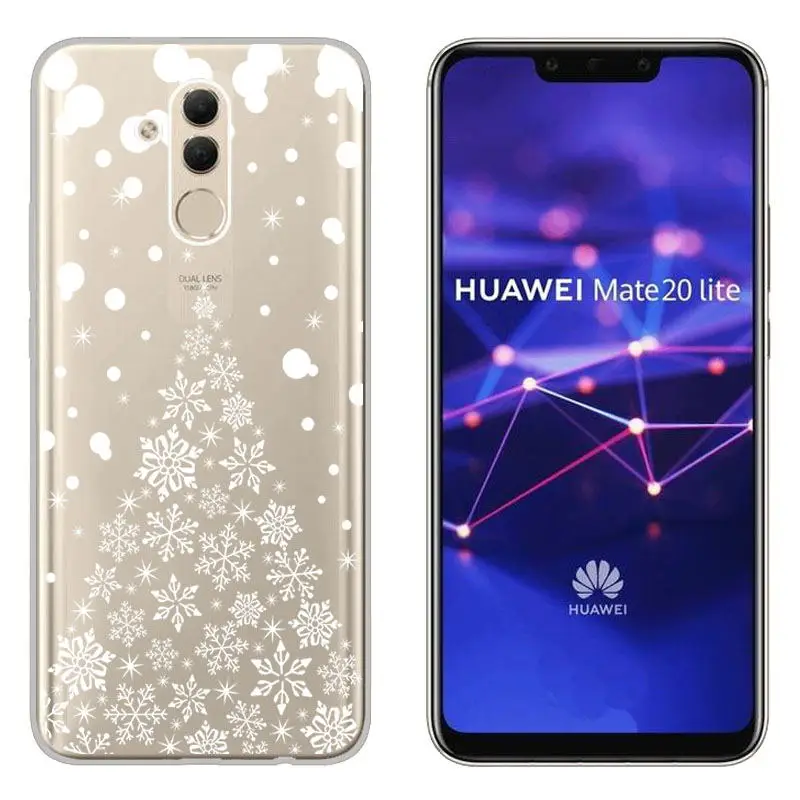sFor Huawei Mate 20 lite Christmas Case Cover With Santa Claus Deer Patterned Phone Coque Cover For Huawei P8 Lite 2017 Honor 8X (4)