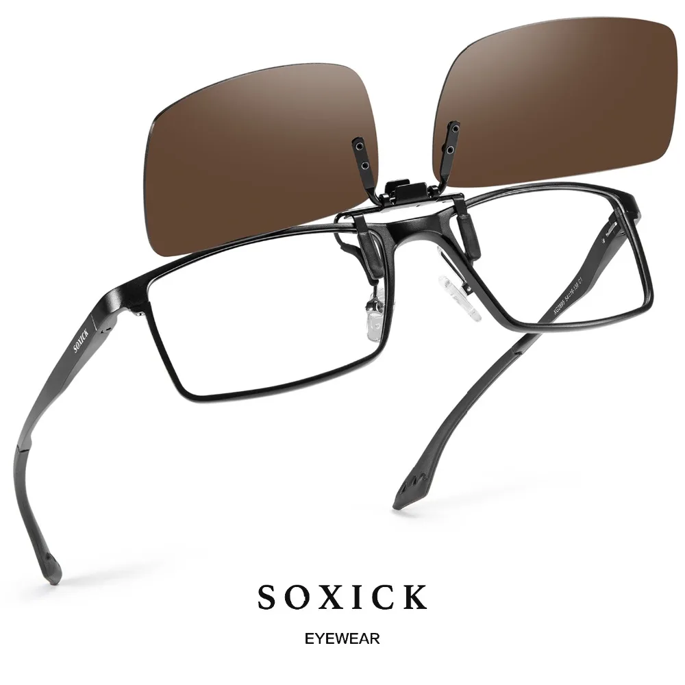 Soxick Sunglasses Eyeglasses Clip Anti-Blue Polarized Glasses Lens Fashion Brand Design Lightweight Unisex UV Anti-Glare Eyewear