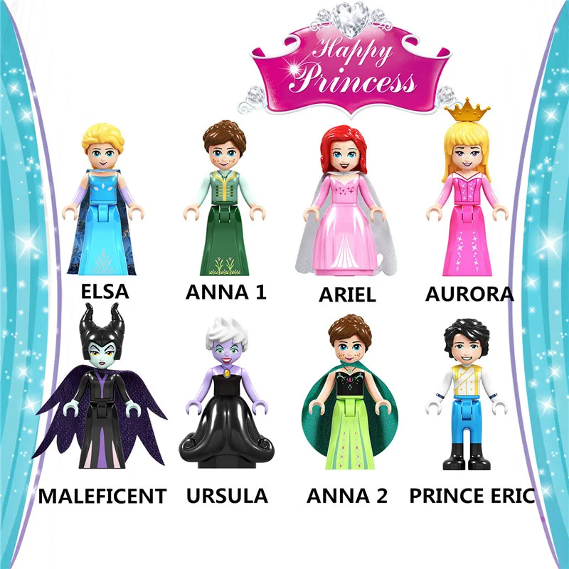 

New Compatible Ice Princess LegoINGlys for Elsa Anna Maleficent Fans Best Christmas Gift To Children