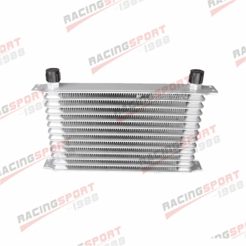 Universal 13 Row -10AN AN10 Engine Transmission Oil Cooler Trust Style Silver |