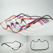 New Ultralight Magnetic Reading Glasses Women Men Half Plastic Frames Eyewear Neck Hang On Unisex Eyeglasses 1.0 1.5 3.0 Oculos