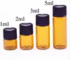 Dram 1ml/2ml/3ml/5ml, flacon d'huile essentielle en verre ambre fin, petit brun, huile de parfum, flacon pour Test, 100 pièces ► Photo 2/6