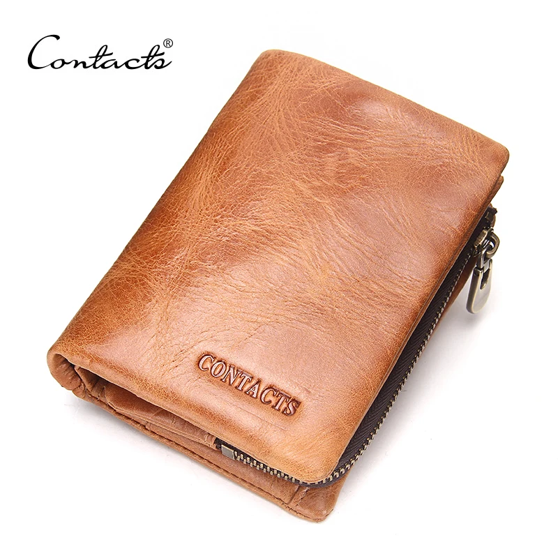 CONTACT&#39;S Fashion Men Wallet Genuine Leather Coin Pures and Card Holder Short Wallets 2018 New 3 ...