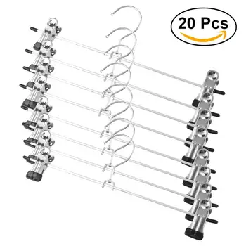 

20pcs Stainless Steel Clip Stand Clothes Hanger Household Clothes Coat Skirt Dress Blouse Metal Hangers Hooks