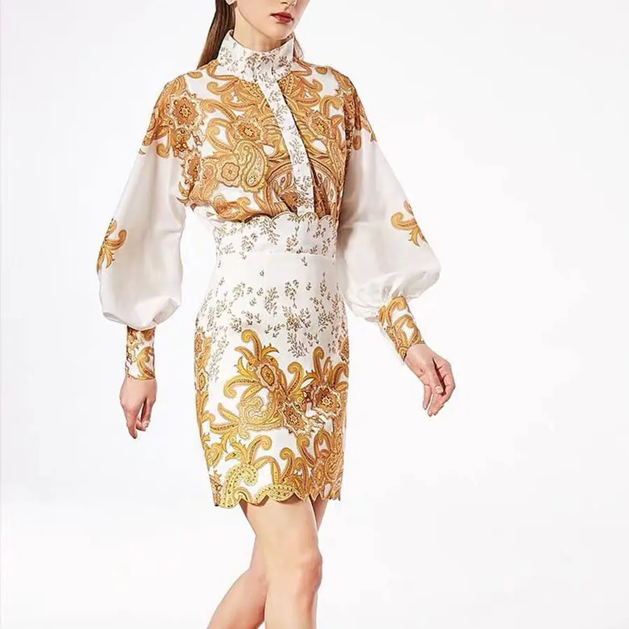 

2019 New Arrival Women Fashion Sexy 2 Pieces Sets Long Sleeve Top and Mini Skirt Women Two Piece Outfits Clothes Yellow Suit