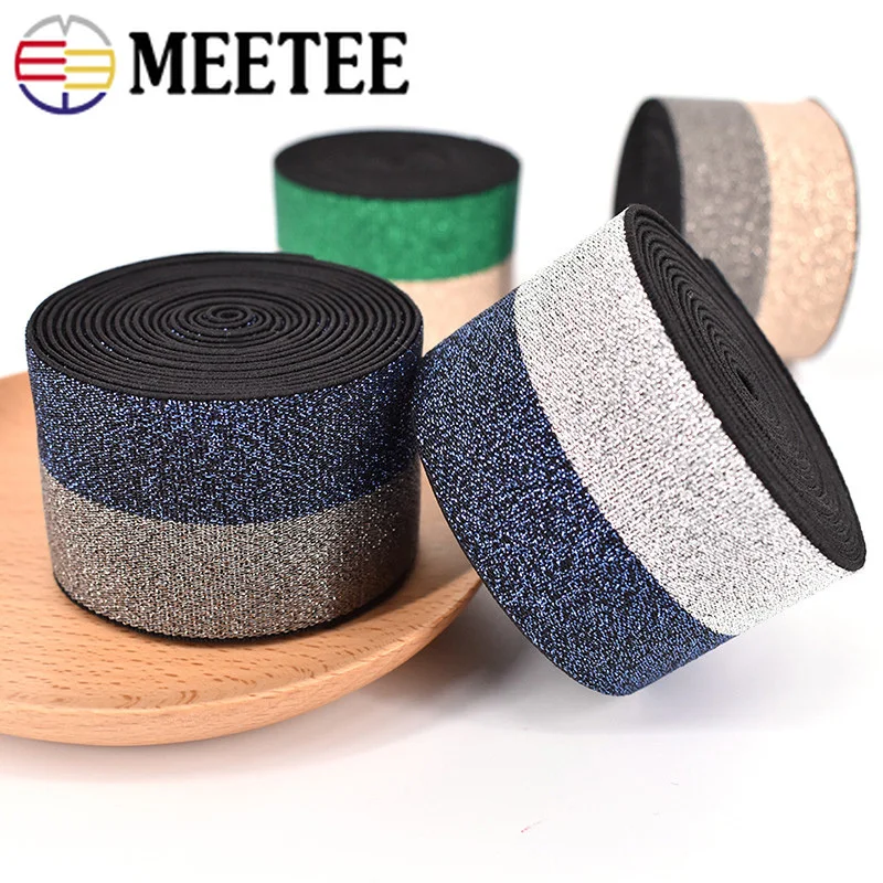 Metee 2/5M 4 см яркая шелковая эластичная лента нейлоновая Резиновая кружевное