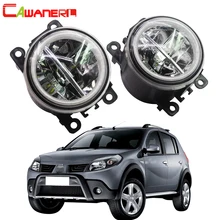 Cawanerl Per Il 2008-2015 Renault Sandero/Stepway Hatchback Auto Luce di Nebbia del LED + Occhio di Angelo DRL Daytime Corsa e Jogging luce 12 v 2 pezzi