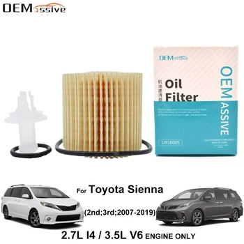 

Oil Filter For Toyota Sienna 2nd 3rd Gen 2019 2018 2017 2016 2015 2014 2013 2012 - 2007 4 Cylinder / V6 Engine Only 04152-YZZA1
