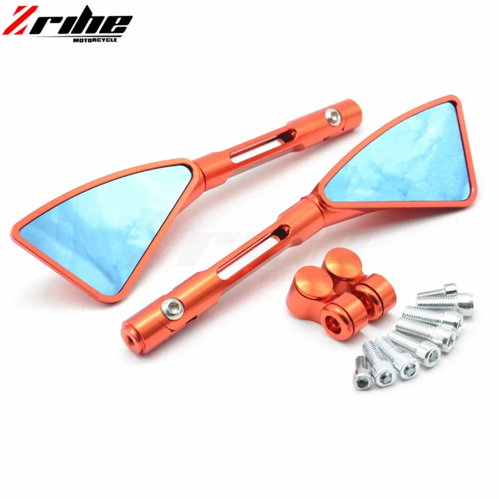for Aluminum motorcycle rearview Side mirror  For Yamaha FZ1 FZ6 Fazer FZ8 FZ6R XJ6 MT-07 MT09 MT-09 SR FZ9 2006-2014 Blue Adjus