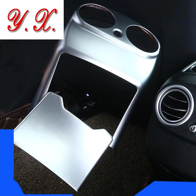 

Car Styling Chrome Rear armrest box exhaust outlet decorative Trim Cover Stickers for mercedes w205 c class c180 GLC Accessories