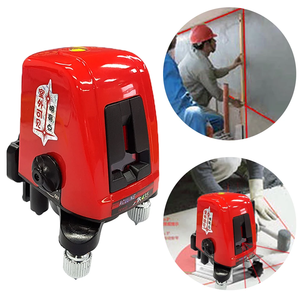 

AK435 degree self-leveling mini Portable Cross Red Laser Levels Meter 2 line 1 point 635nm Leveling Instrument Level Laser 360