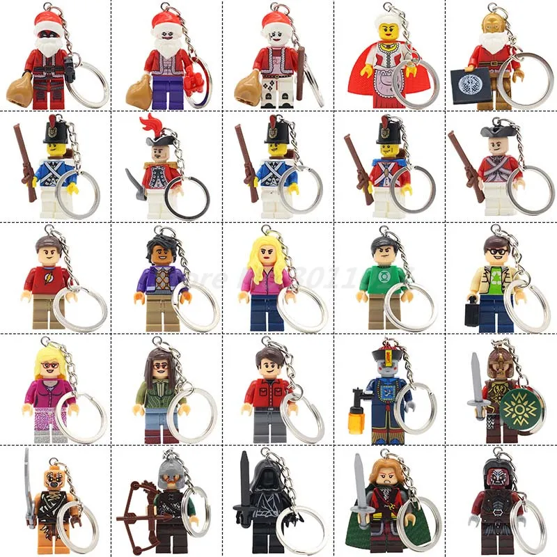 POGO Soldiers Keychain Building Blocks THE BIG BANG Theory TV TBBT Key Chian Christmas Toys Gifts