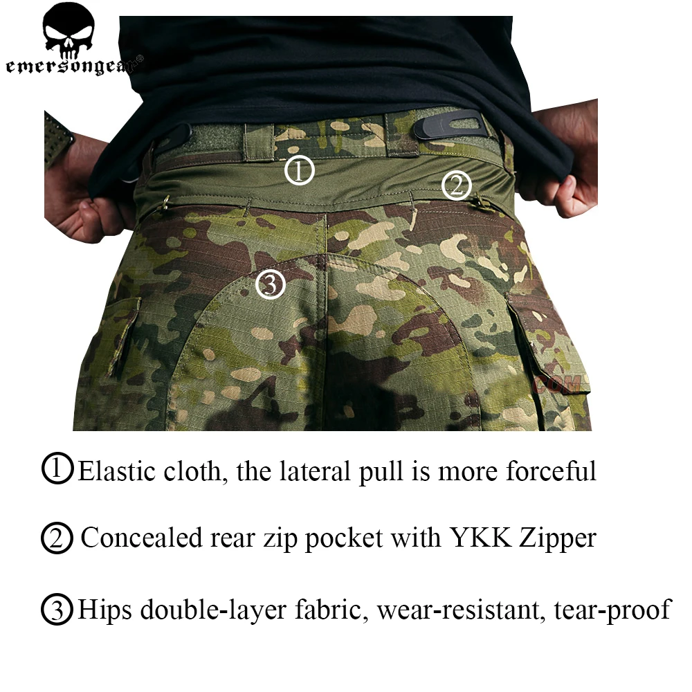 EMERSONGEAR армейские штаны военные охотничьи Тактические с наколенниками Мультикам