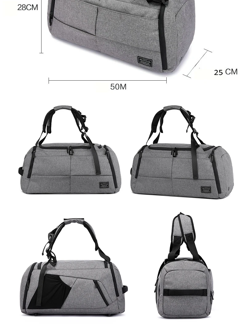 35L Men 2 in 1 Travel Bags for Handbag and Backpack New big Capacity 2018 brand Fashion Duffle Bag Anti theft hand luggage bag 55
