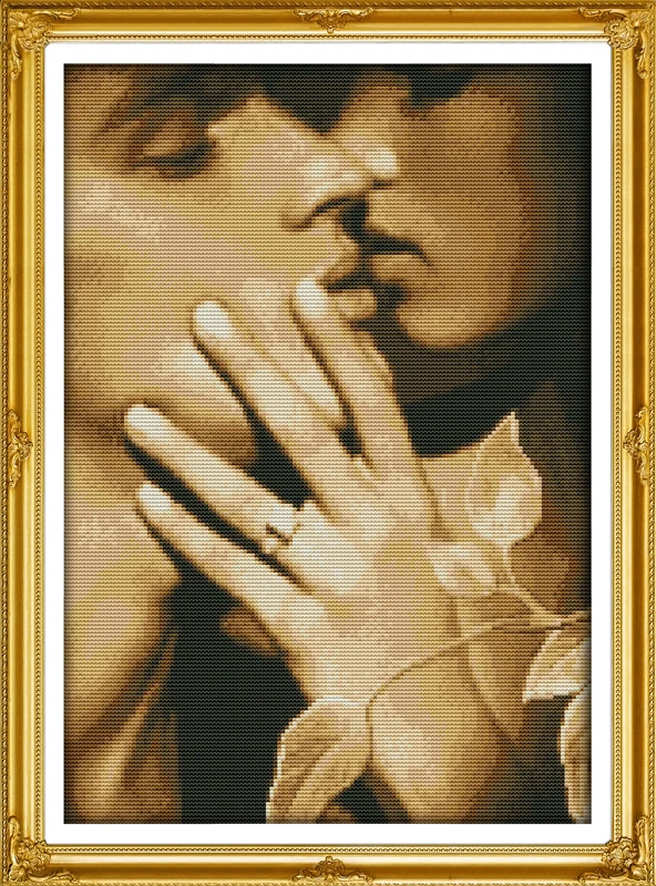 

Nostalgic lovers11CT Pattern on the canvas DMC 14CT Cross Stitch kitsneedlework full embroidery for SetsKiss love Home Deco