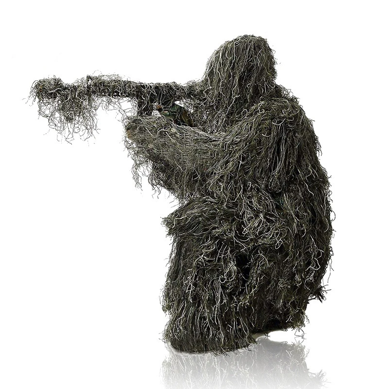Ghillie Suit 3D Camouflage Hunting Apparel Tactical Hunting Forest Woodland Camouflage Suit Ghillie Suit 4pcs With Bag Ghillie Suit 3D Camouflage Hunting Apparel Tactical Hunting Forest Woodland Camouflage Suit Ghillie Suit 4pcs With Bag