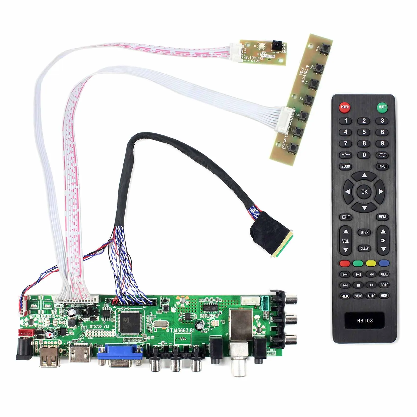 HD MI VGA AV USB ATV DTV ЖК-плата работает для 15 6 17 3 дюймов 1920x1080 WLED подсветка 40Pin LVDS LCD: B156HW01