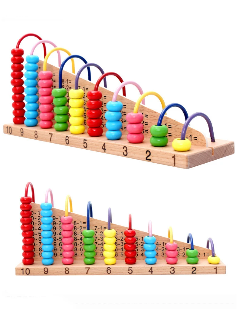 Деревянные Abacus детские математические игрушки бусины цвета радуги классические Монтессори математические деревянные игрушки Раннее развитие обучающая игрушка GYH