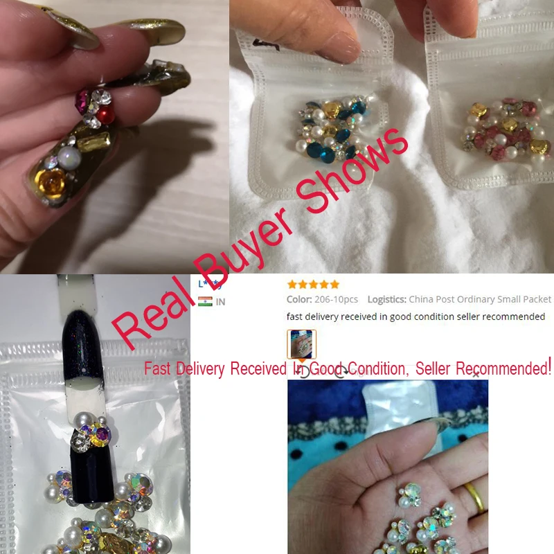 10pcs 다이아몬드 크리스탈 네일 장식 진주 + 라인 석 + 합금 세균 액세서리 네일 아트 장식 반짝이 DIY 3D 손톱 쥬얼리 매력