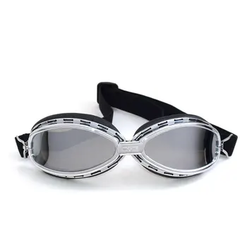 

2017 MJMOTO Glass Motorcycle helmet Goggles Windproof Motorbike open face vintage helmets classic sliver frame goggles