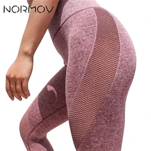 

NORMOV Sexy Mesh Yoga Pants Women High Waist Fitness Clothing Push Up Leggings Female Running Training Capri Pants 3 Color