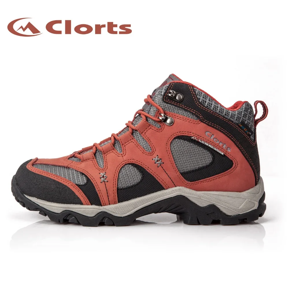 

Clorts Genuine Leather Mid-cut Hiking Boots for Men Women Waterproof Mountain Climbing Shoes HKM-820