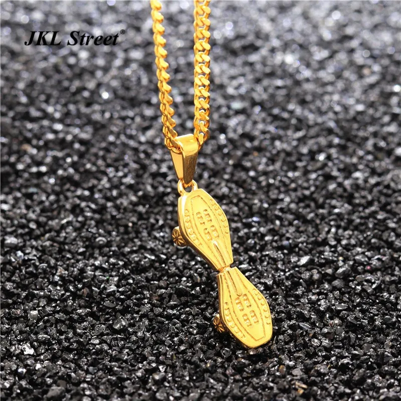 24" Unique Tiny Skateboard Charm Hip Hop Skateboarding Necklace