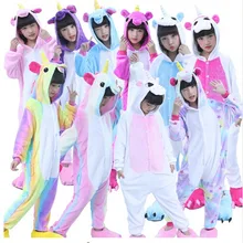 New Winter Children Kids Unicorn Pajamas Animal Pajama Sets Cartoon Pyjamas Rainbow Star Hooded Sleepwear Nightwear Girls Boys