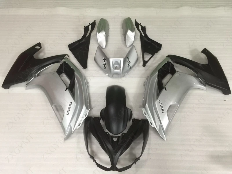Комплекты всего тела для Kawasaki ER 6F 2012 2016 Серебристые черные Обтекатели 16