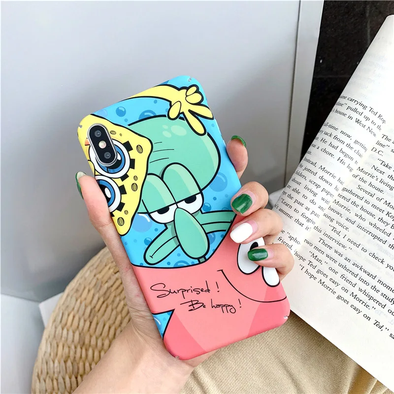 

Funny Cartoon Phone Case For iphone X XR XS Max Cover For iphone 6 6s 7 8 plus Back Cases Fashion Cute Hard PC Case Matte Capa