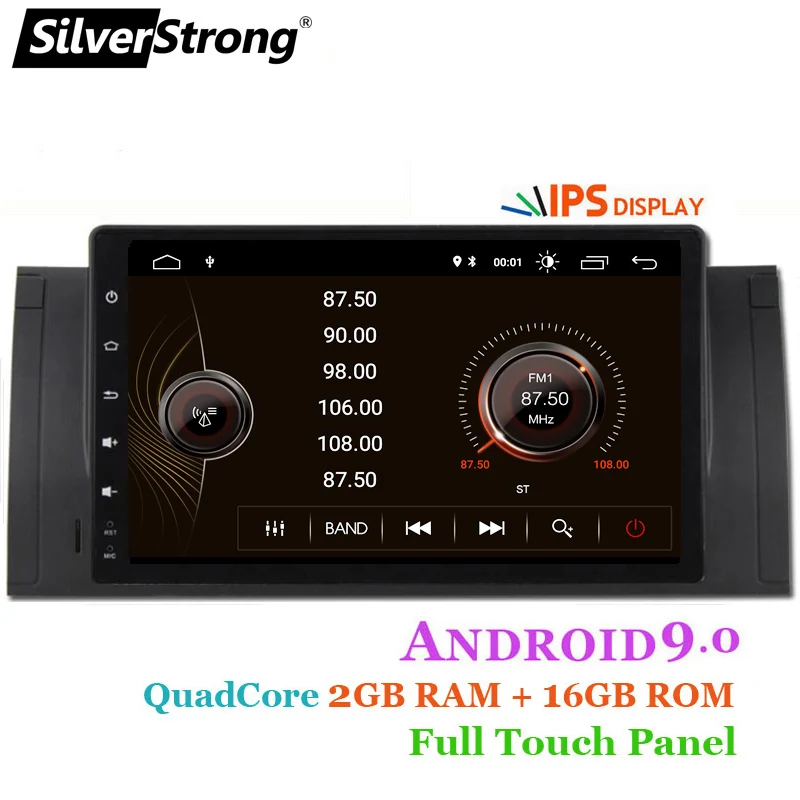 Top SilverStrong Android9.0 Car 2DIN GPS Radio tape recorder stereo For BMW E53 E39 X5 Stereo navigation 2