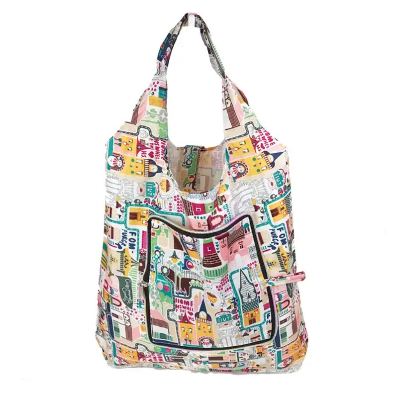 Высококачественная Складная многоразовая сумка-тоут с удобной печатью, сумка для хранения, органайзер, сумки для покупок - Цвет: 2