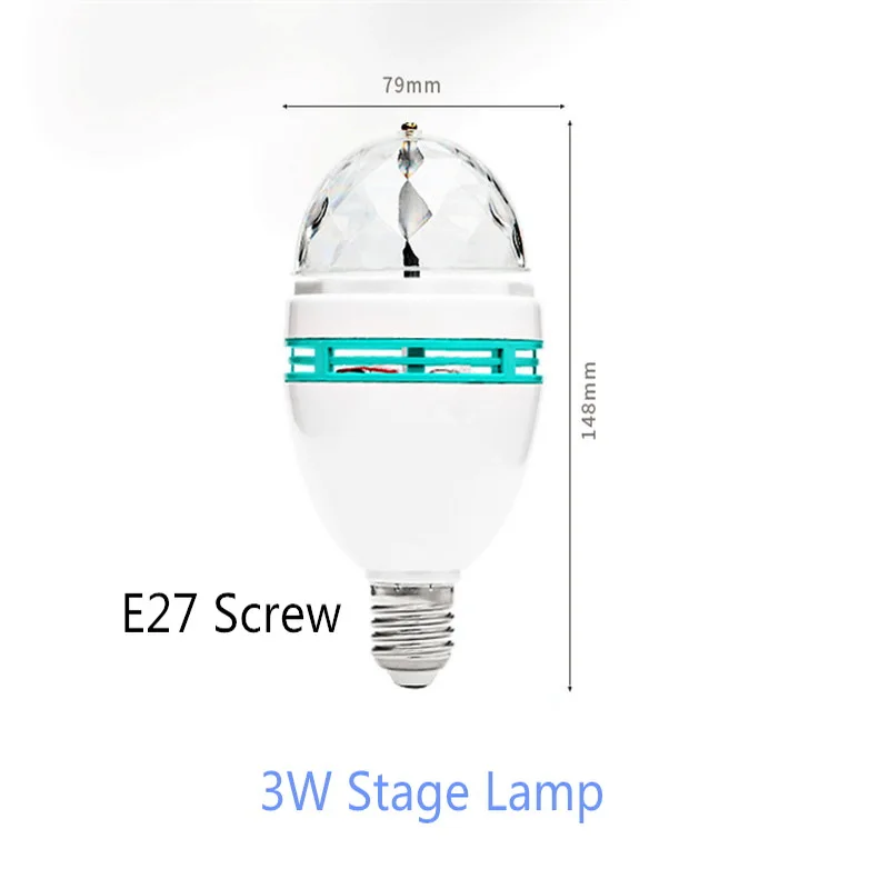 3W E27 вращающийся светодиодный диско-светильник для клубного паба, дома, вечерние, Ktv, хрустальный магический шар, сценический светильник, AC 85-265V