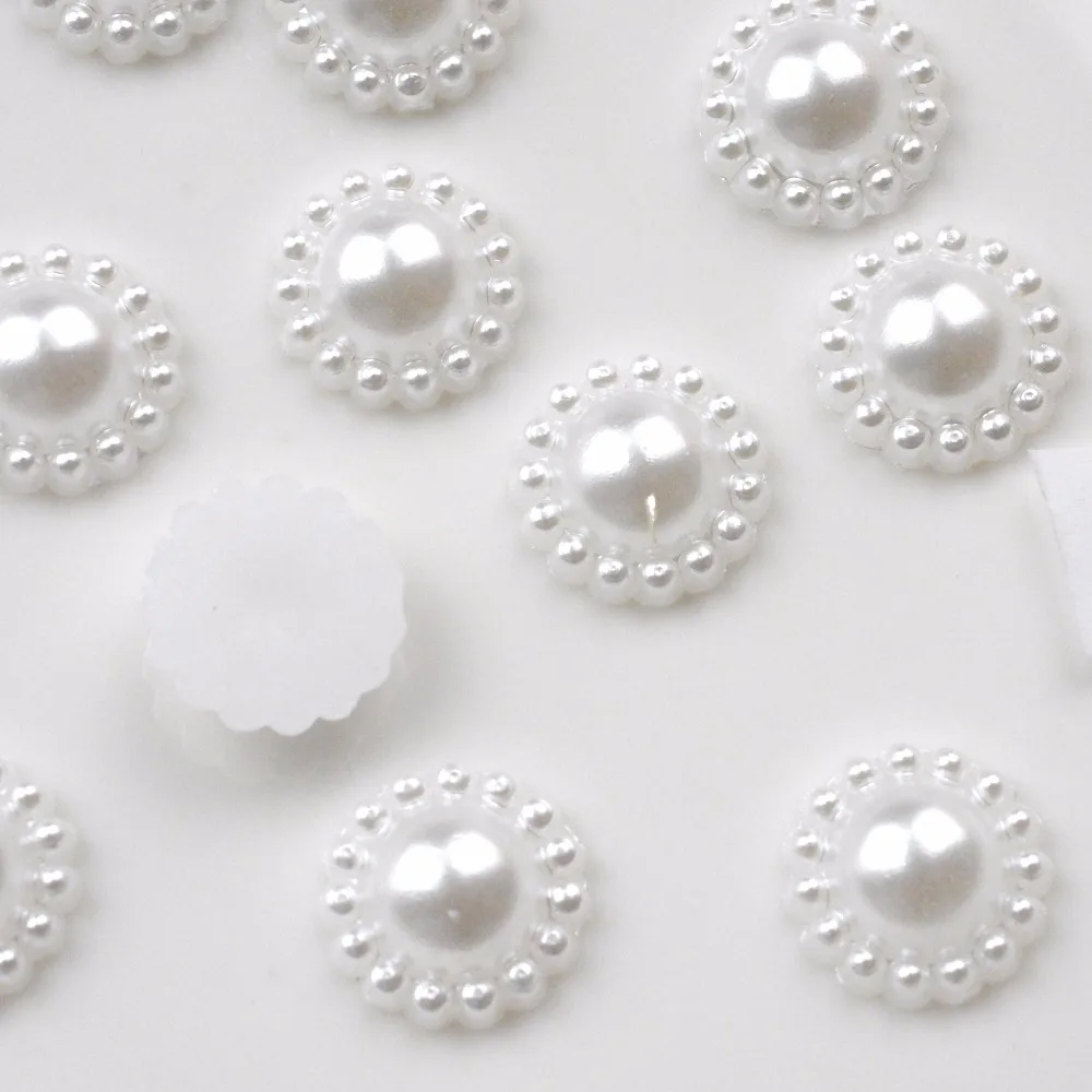 

FLTMRH 12MM 100PCS Ivory Color Flatback Half Round Pearl Craft ABS Resin Imitation Pearl Resin Scrapbook Beads for DIY Decor