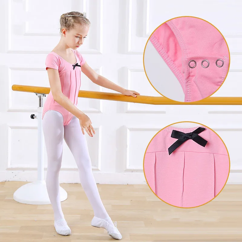 Girls Ballet Leotards Kids Ballet Clothes Dancewear Black Cotton short
