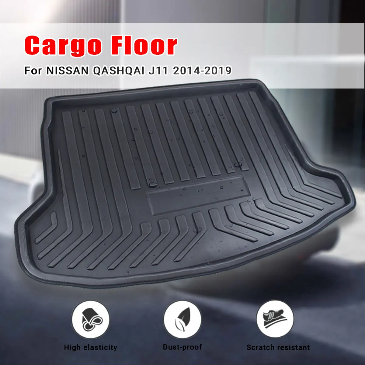 

Tray Boot Liner Cargo Rear Trunk Cargo Mat Floor Carpet Mud Kick For Nissan Qashqai Dualis J11 2014 2015 2016 2017 2018 2019