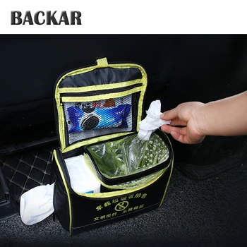 

BACKAR Car Polyester Garbage Storage Bag Trash Bin Box Accessories For Toyota Coralla CHR Fiat 500 Punto Renault megane duster 2