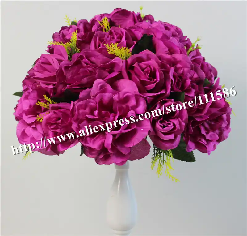 SPR 10pcs/лот Свадебный дорожный свинец Искусственный Настольный цветок центр