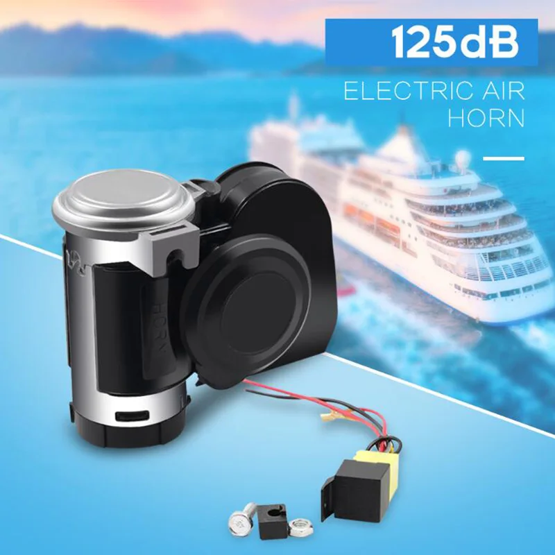 

NEW Motorcycle Electric Air Horn 125dB Powerful Sound Suitable for All 12V Vehicles Loud and powerful XQ-134